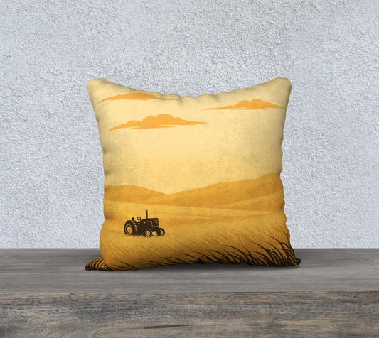 Tractor Hills Throw Pillow Cover