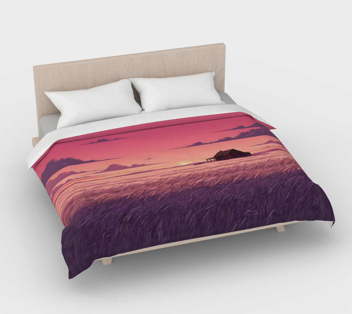 Pink Prairie Sunset Duvet Cover