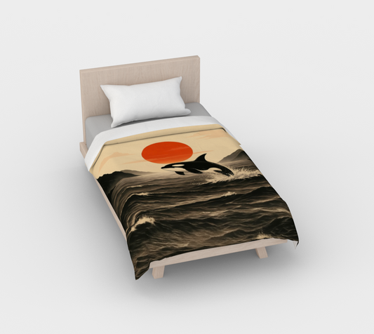 Orca Sunset Duvet Cover