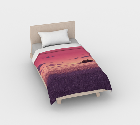 Pink Prairie Sunset Duvet Cover