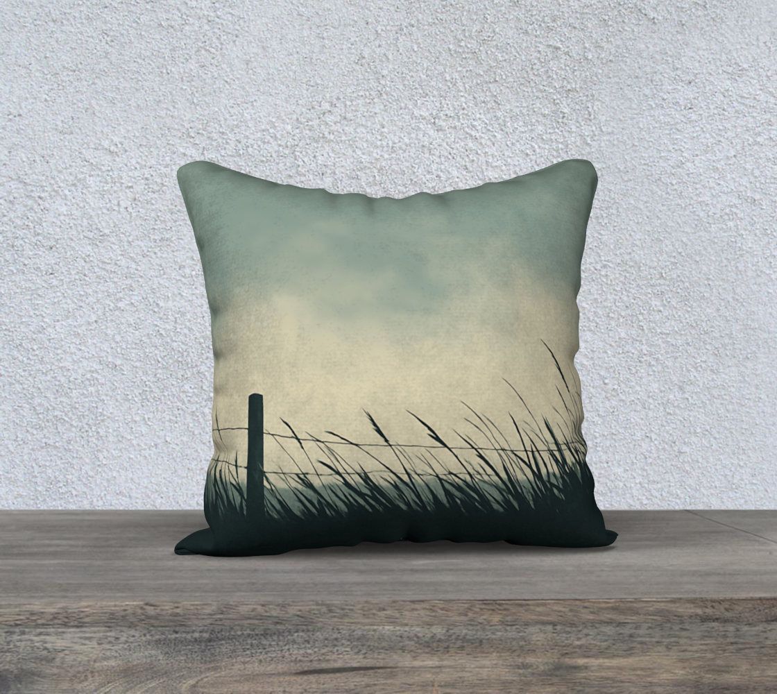 Blue Prairie Throw Pillow Cover