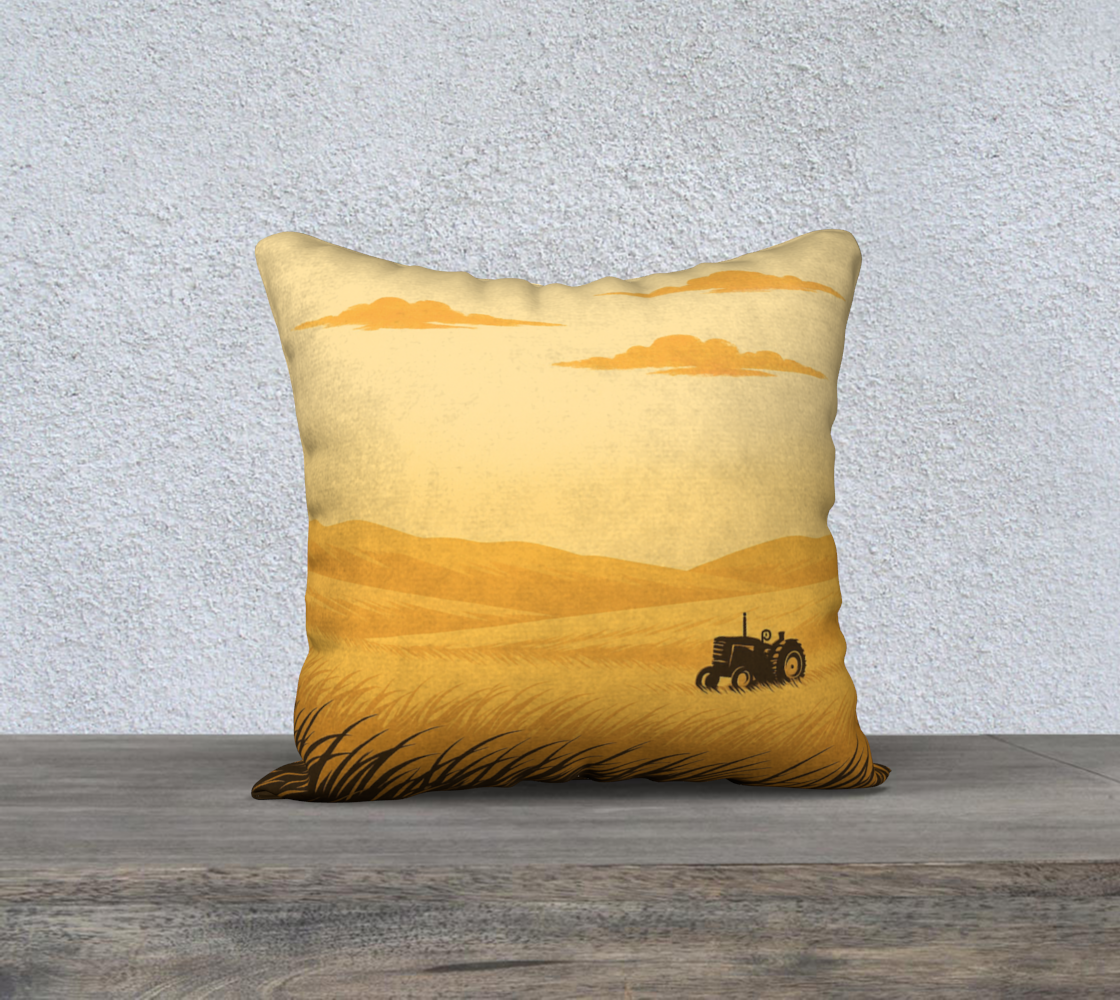 Tractor Hills Throw Pillow Cover