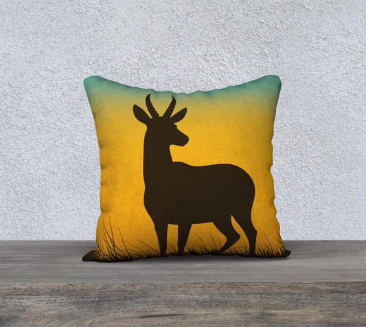 Prairie Pronghorn Throw Pillow Cover