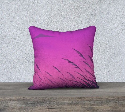 Fuschia Fields Throw Pillow Cover