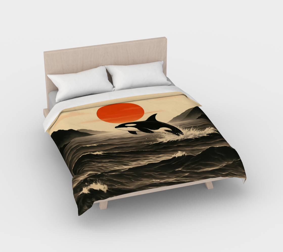Orca Sunset Duvet Cover