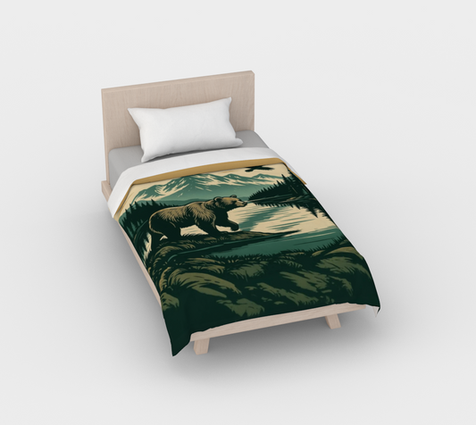 Green Grizz Duvet Cover