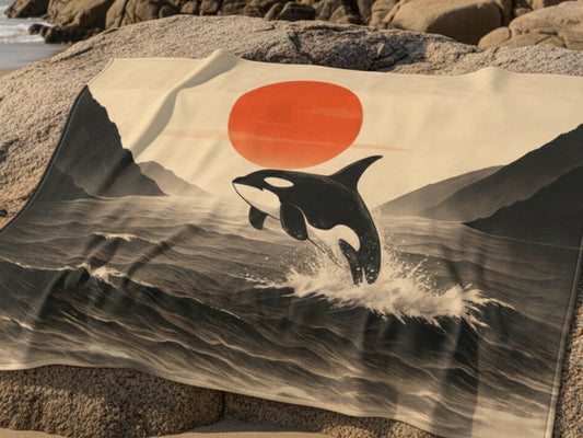 Orca Sunrise Minky Soft Blanket