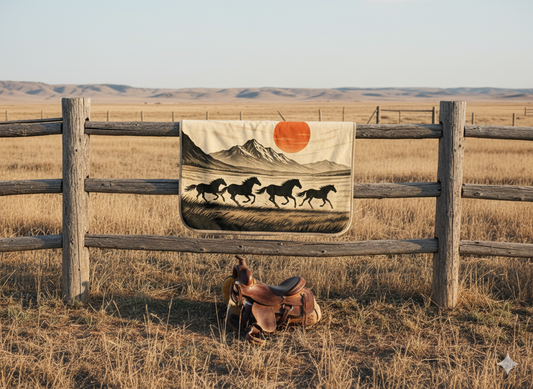Wild Horses Minky Soft Blanket