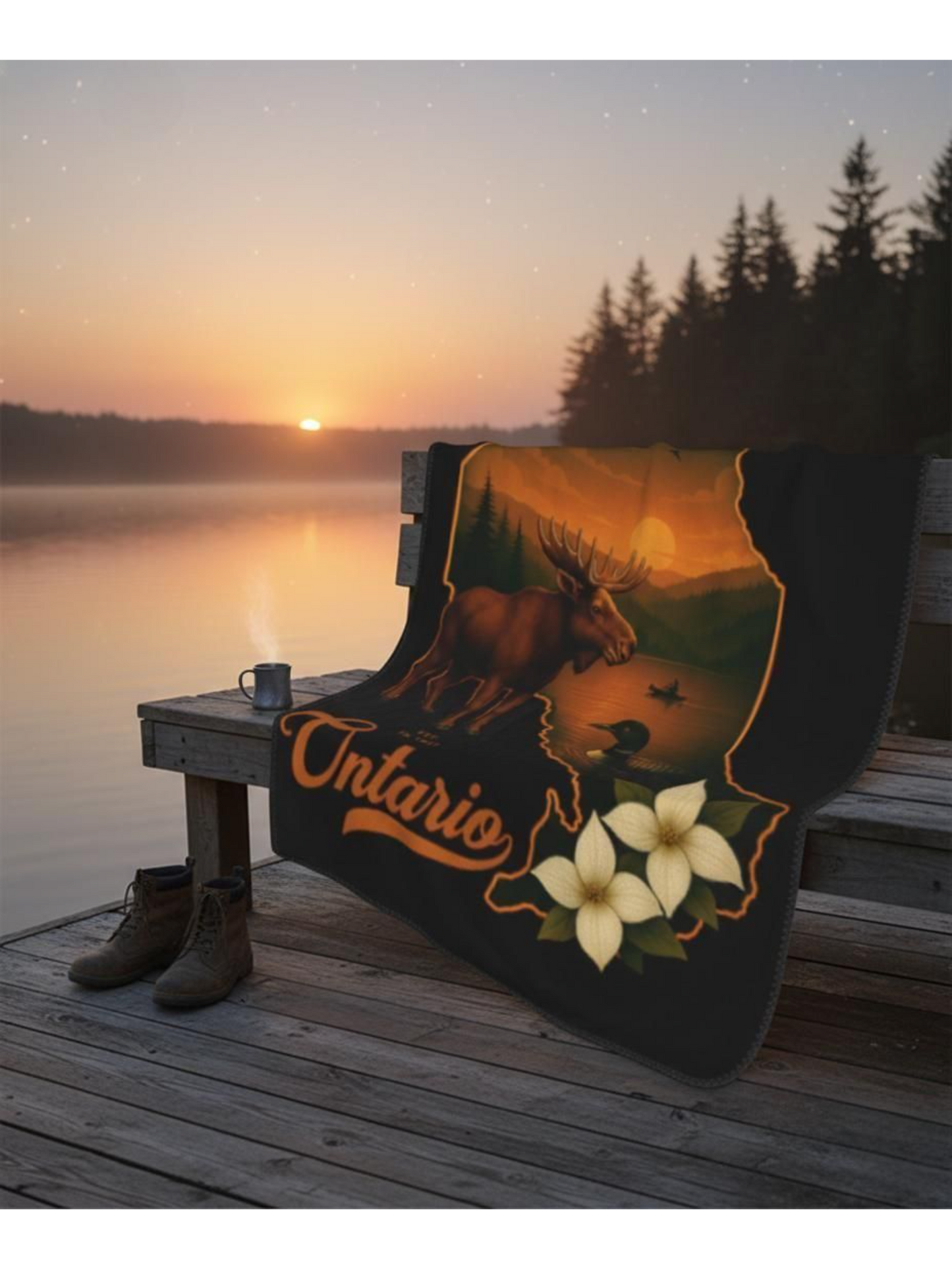 Ontario Silhouette Minky Soft Blanket