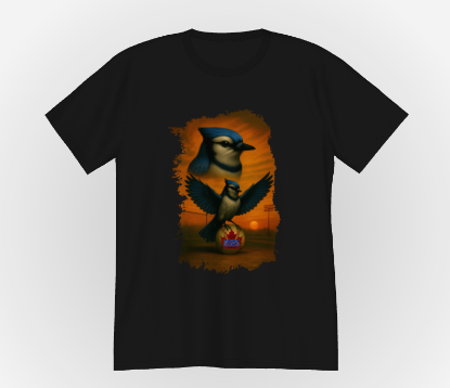 Blue Jay Retro Wildlife Portrait T-Shirt | Wildlife Collection