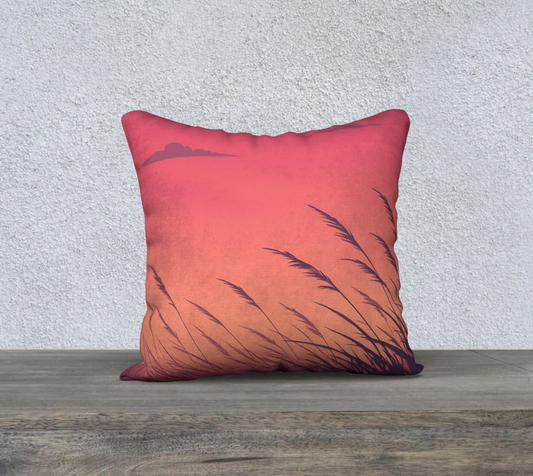 Pink Prairie Sky Throw Pillow Cover