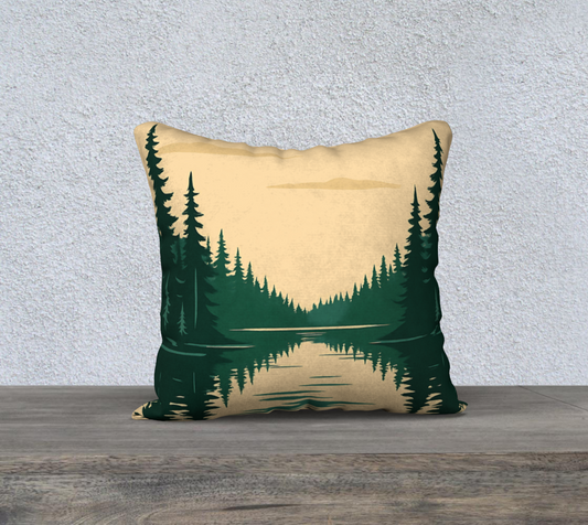Green Forest Throw Pillow Cover