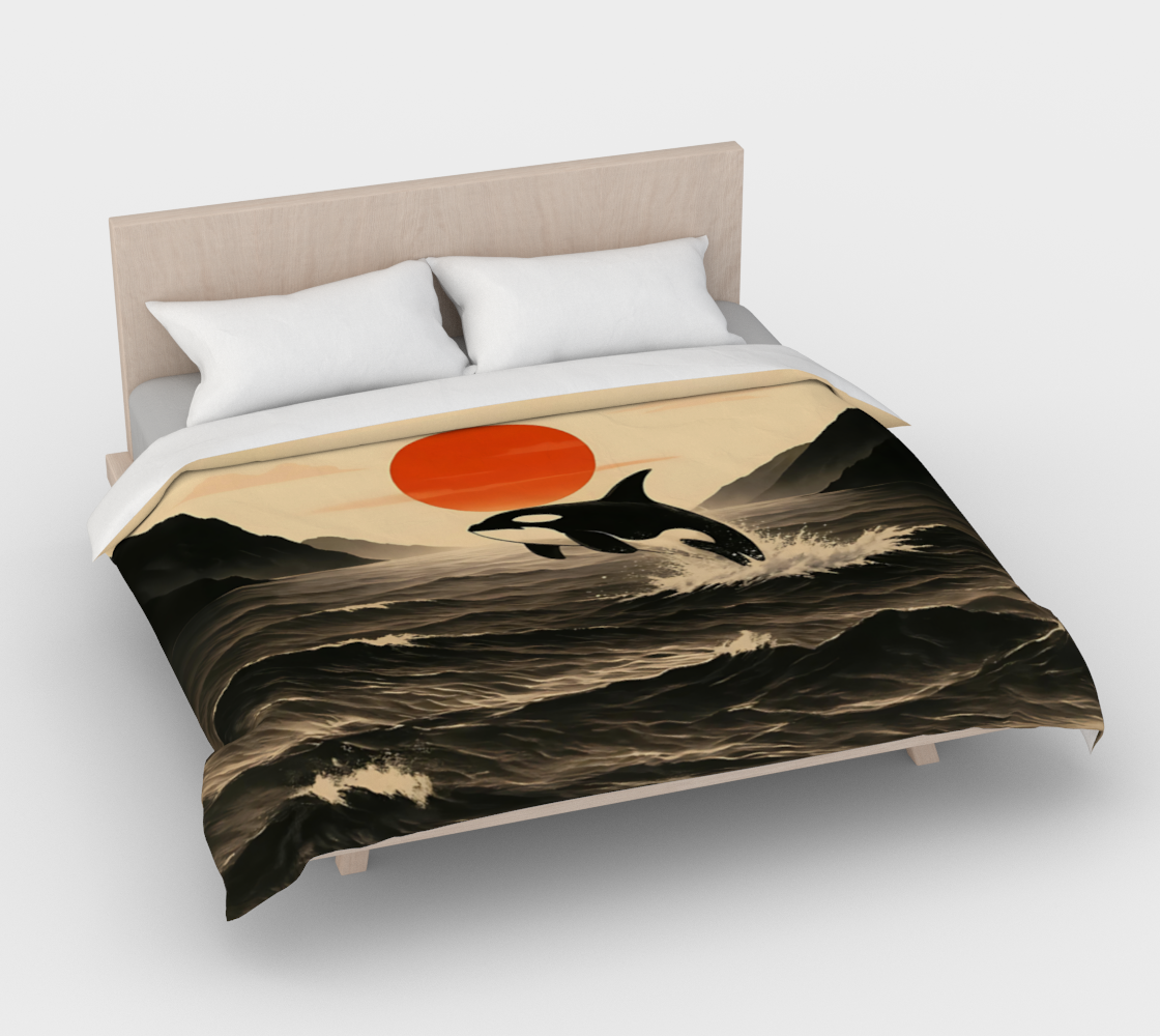 Orca Sunset Duvet Cover