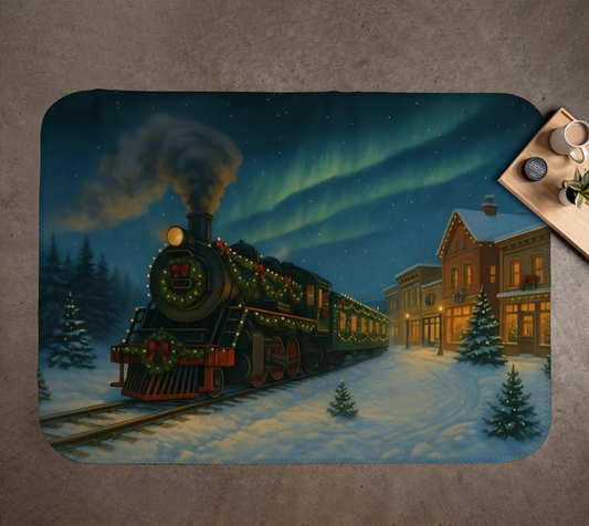 Holiday Train Minky Soft Blanket