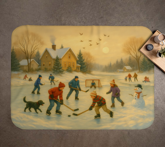 Christmas Eve Shinny Hockey Minky Soft Blanket