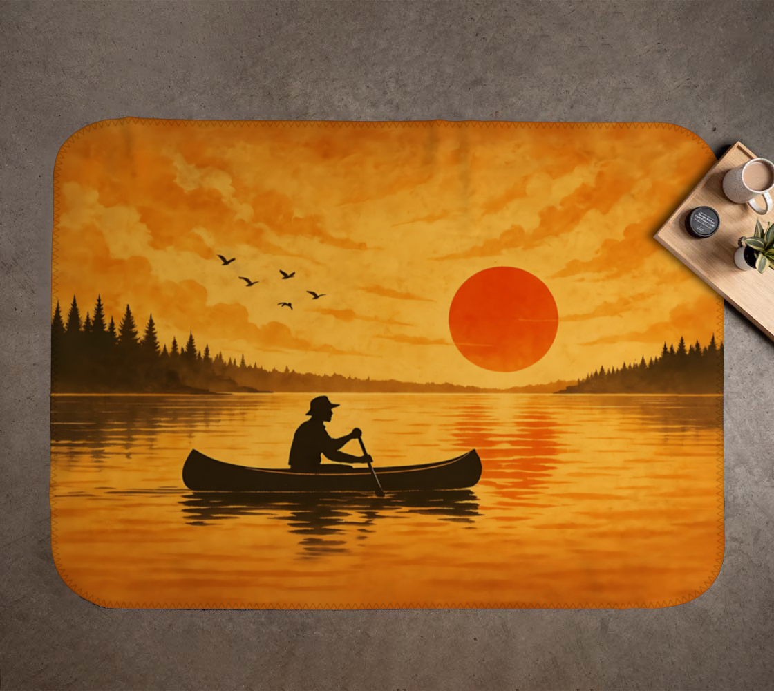 Canoe Sunset Cruise Minky Soft Blanket