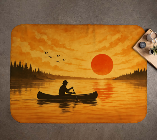 Canoe Sunset Cruise Minky Soft Blanket