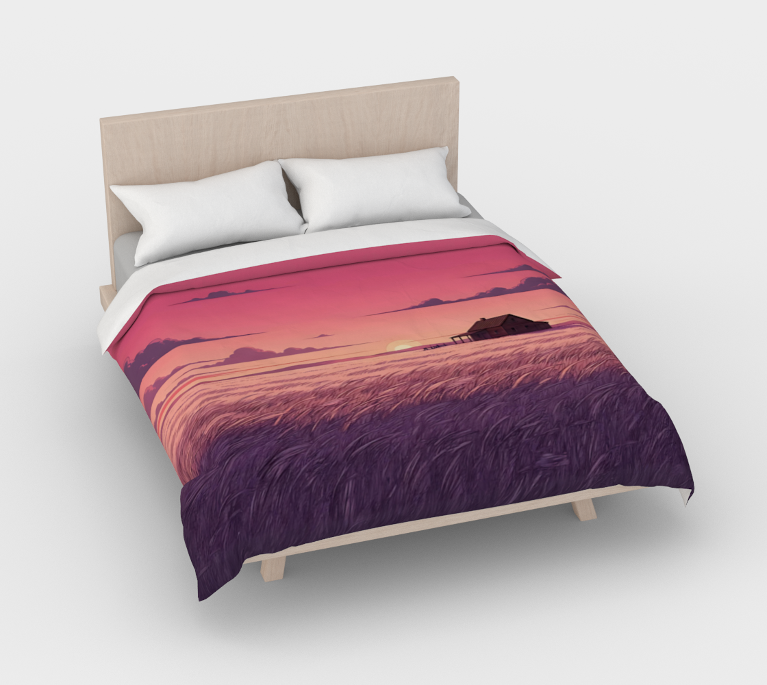 Pink Prairie Sunset Duvet Cover