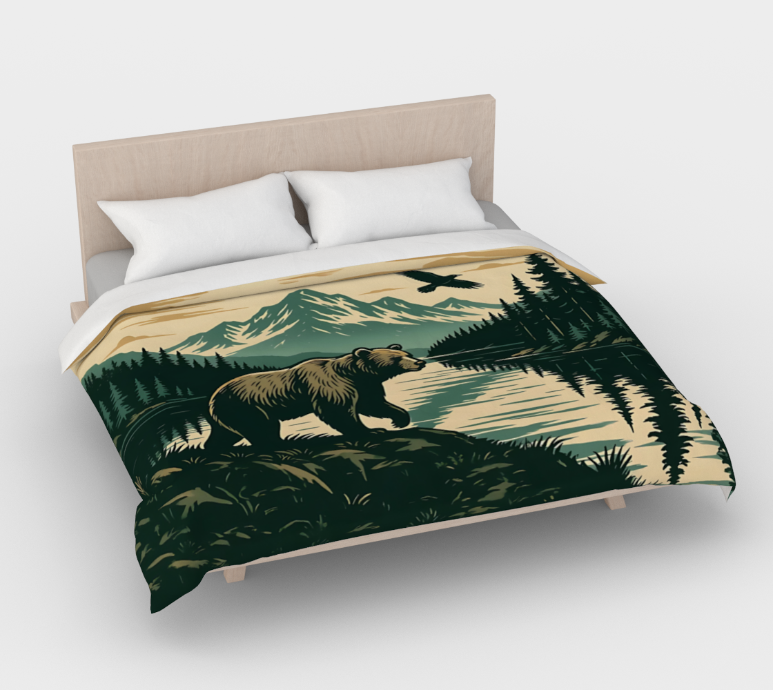 Green Grizz Duvet Cover