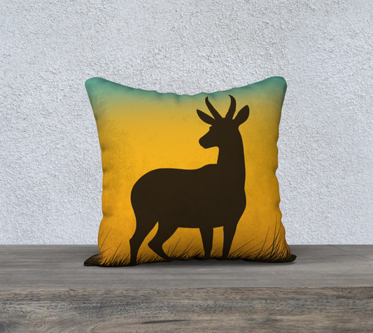 Prairie Pronghorn Throw Pillow Cover