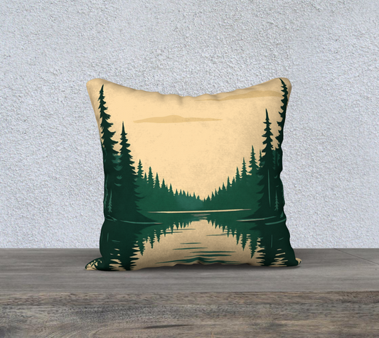 Green Forest Throw Pillow Cover