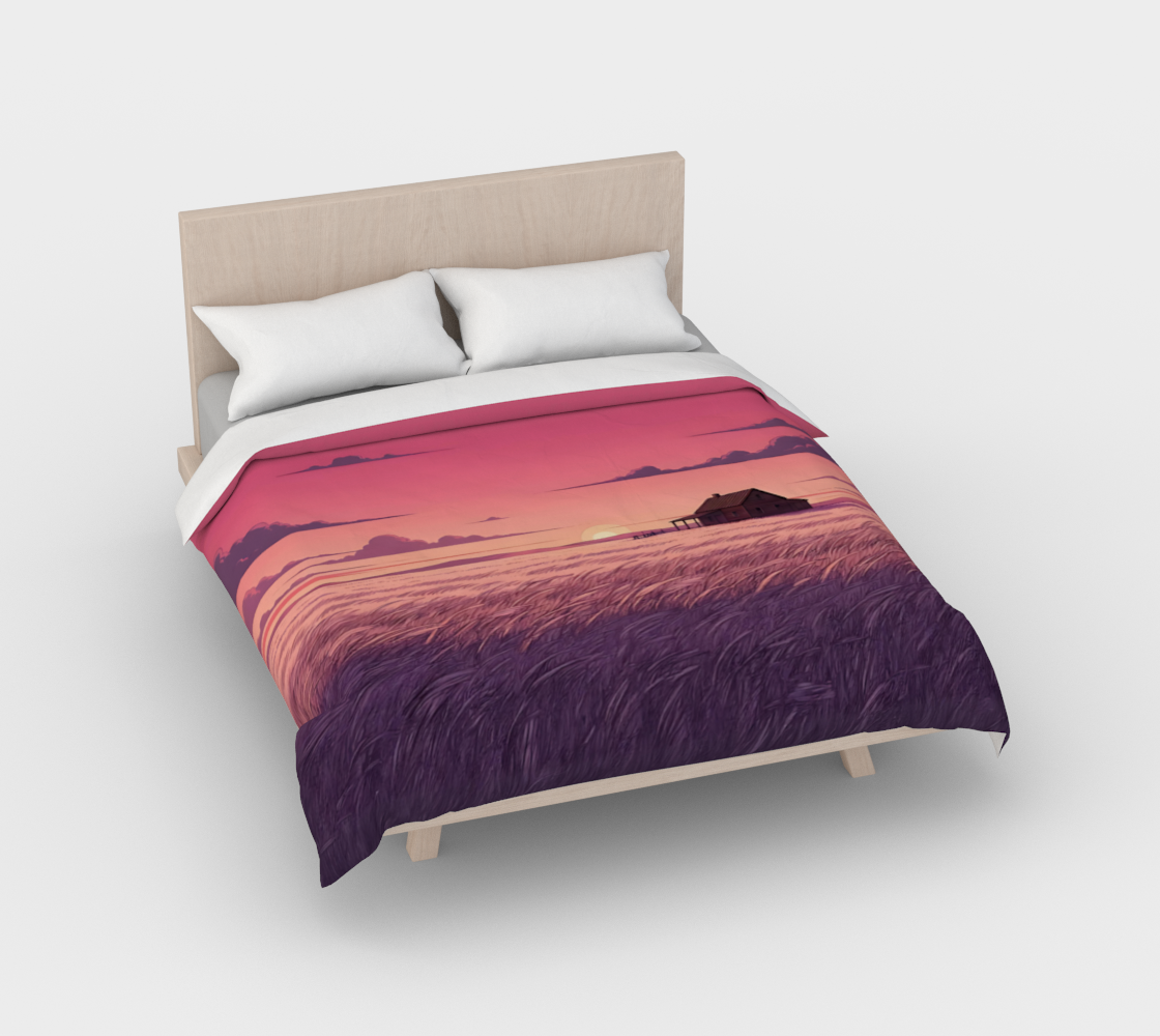 Pink Prairie Sunset Duvet Cover