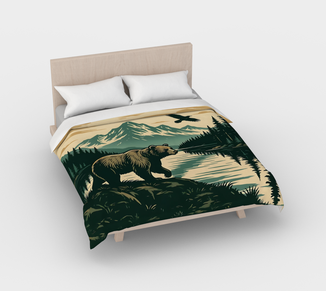 Green Grizz Duvet Cover
