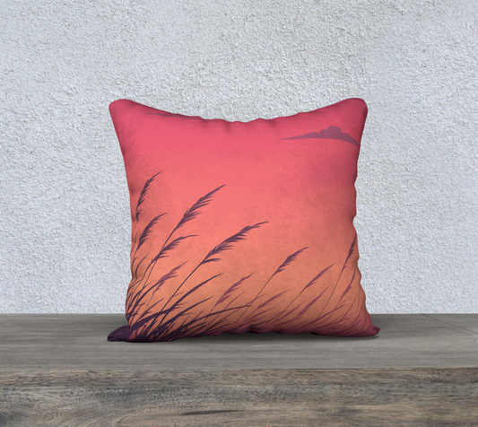 Pink Prairie Sky Throw Pillow Cover