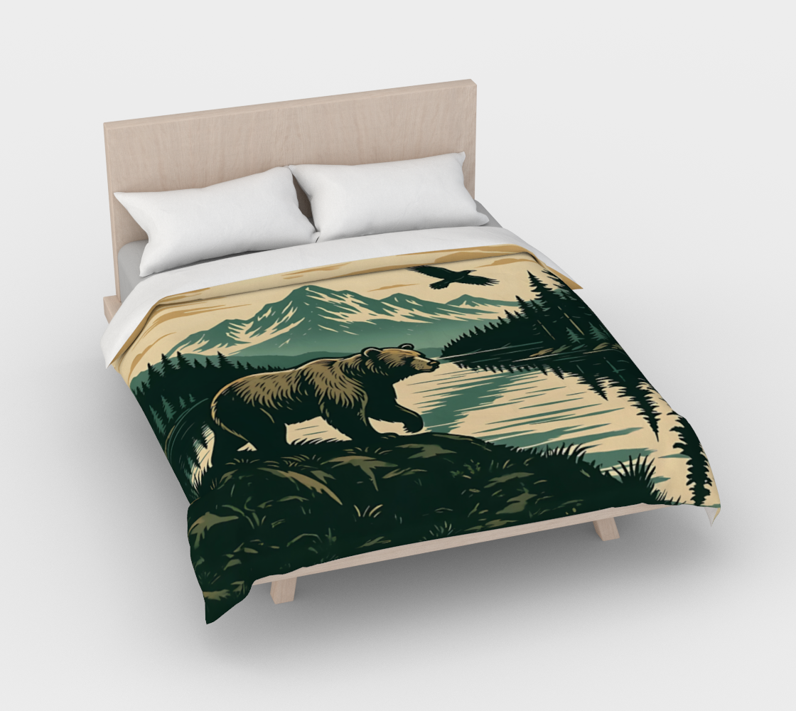 Green Grizz Duvet Cover