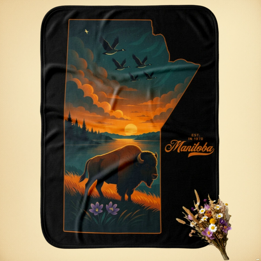Manitoba Silhouette Minky Soft Blanket
