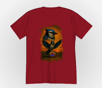 Blue Jay Retro Wildlife Portrait T-Shirt | Wildlife Collection