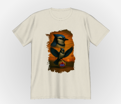 Blue Jay Retro Wildlife Portrait T-Shirt | Wildlife Collection
