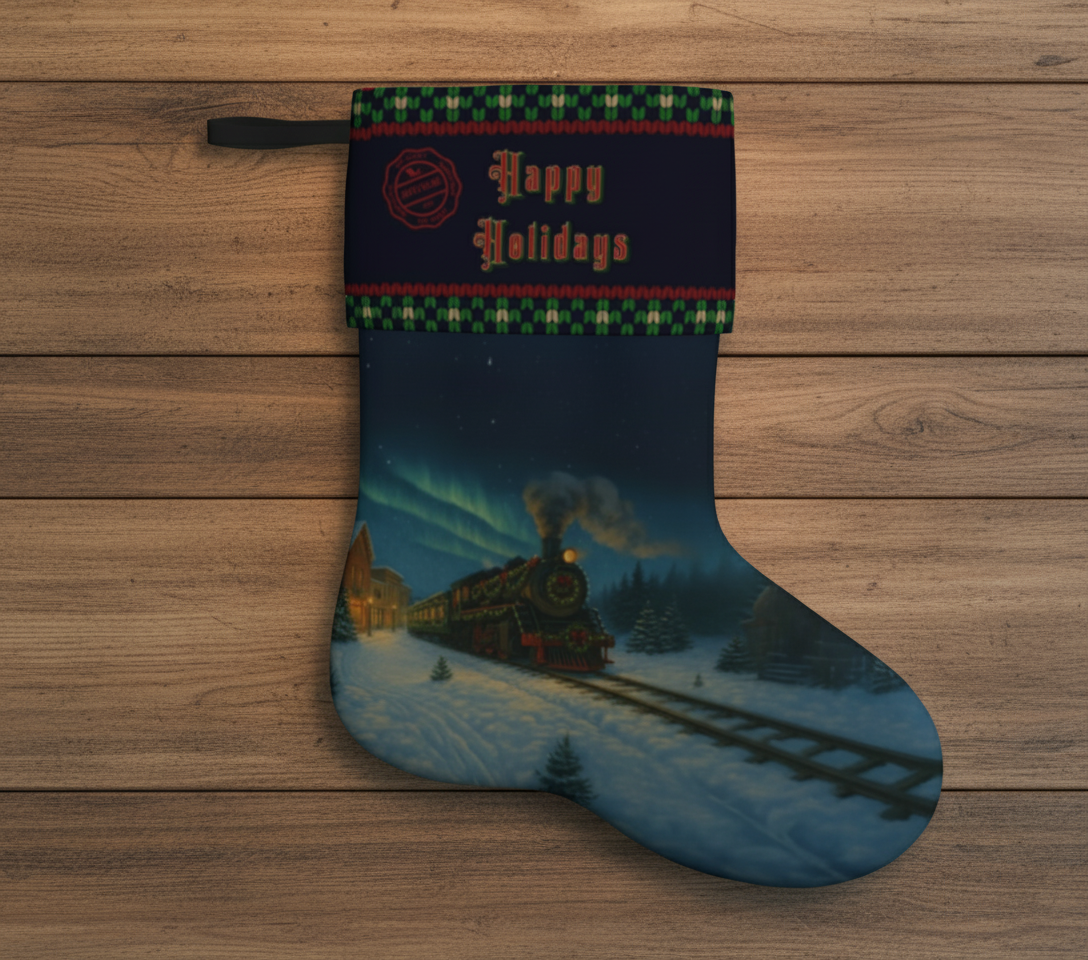 Holiday Train Christmas Stocking