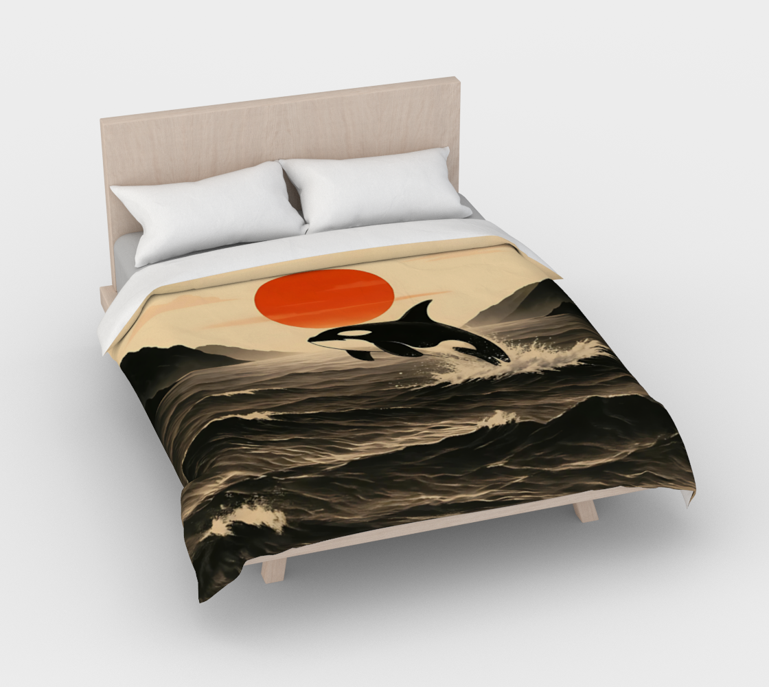 Orca Sunset Duvet Cover
