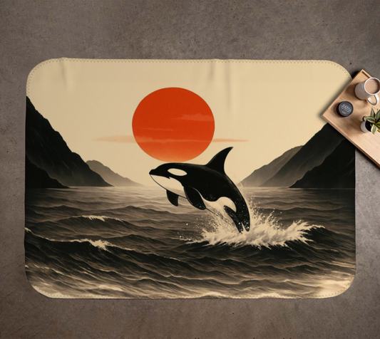 Orca Sunrise Minky Soft Blanket