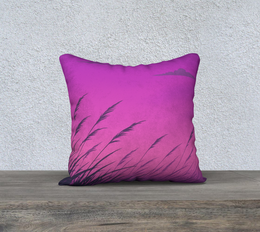 Fuschia Fields Throw Pillow Cover